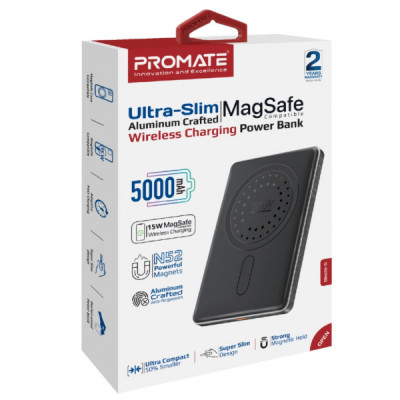 Батарея універсальна Promate 5000mAh MagSafe/15W (blade-5.black)