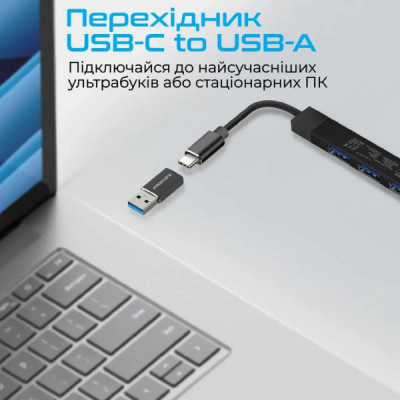 Концентратор Promate USB Hub 4 ports litehub-4.black (litehub-4.black)