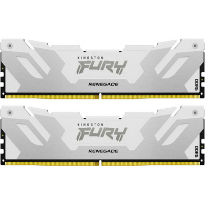 Модуль пам'яті для комп'ютера DDR5 48GB (2x24GB) 8000 MHz Renegade White/Silver Kingston Fury (ex.HyperX) (KF580C38RWK2-48)