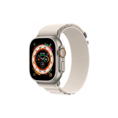 Смарт-годинник Apple Watch Ultra GPS + Cellular, 49mm Titanium Case with Starlight Alpine Loop - Medium (MQFR3UL/A)