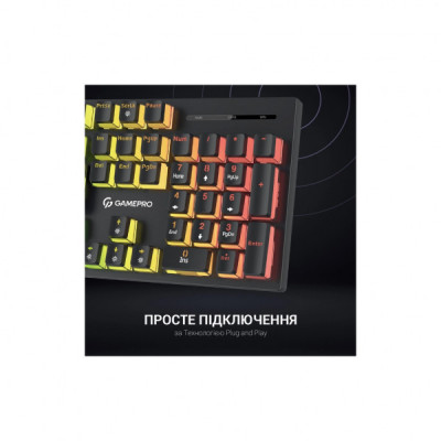 Клавіатура GamePro MK85B Blue Switch RGB USB Black (MK85B)