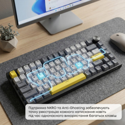 Клавіатура Ajazz AK820 Sea Salt Switch RGB USB-C UA Black (AK820-SS-BGY)