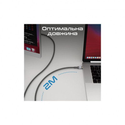Дата кабель USB-C to USB-C lucidline-cc200.black Promate (lucidline-cc200.black)