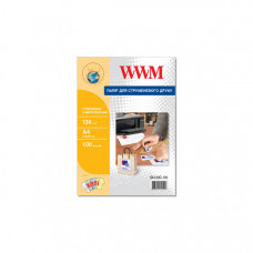 Фотопапір WWM A4, Glossy, 130г, самоклейка, 100с (SA130G.100)