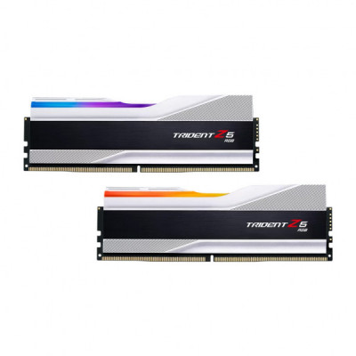 Модуль пам'яті для комп'ютера DDR5 64GB (2x32GB) 6000 Trident Z5 RGB Silver G.Skill (F5-6000J3238G32GX2-TZ5RS)