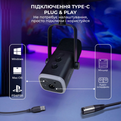 Мікрофон Fifine AM8T USB Black (AM8T)