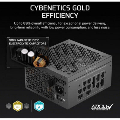 Блок живлення Corsair 1000W RM1000x Shift ATX 3.1 (CP-9020300-EU)