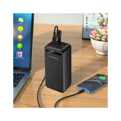 Батарея універсальна ColorWay 40 000 mAh Powerful (USB QC3.0 + USB-C Power Delivery 65W) (CW-PB400LPA4BK-PDD)