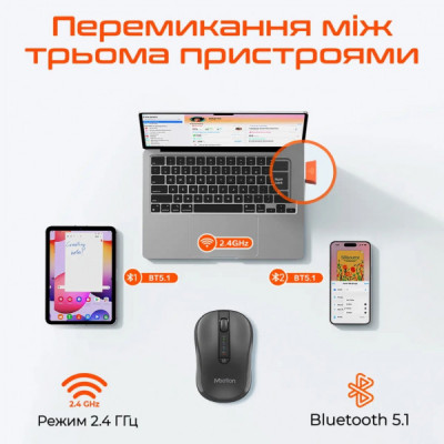 Мишка Meetion BTM185 Bluetooth/Wireless Black (MT-BTM185-A) Мишка Meetion BTM185 Bluetooth/Wireless Black (MT-BTM185-A)