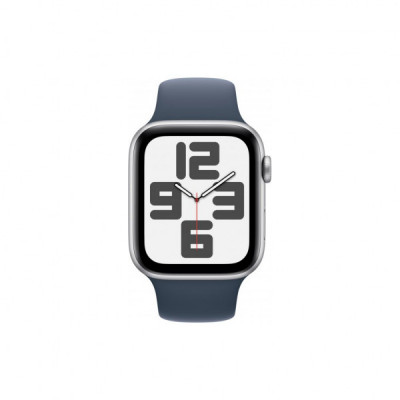 Смарт-годинник Apple Watch SE 2023 GPS 44mm Silver Aluminium Case with Storm Blue Sport Band - S/M (MREC3QP/A)