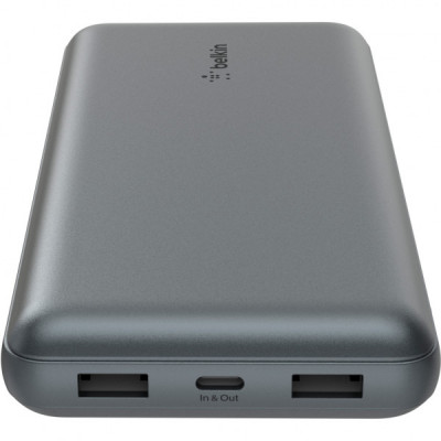 Батарея універсальна Belkin 10000mAh 15W 2xUSB-A, USB-C Gray (BPB011BTGY)