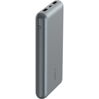 Батарея універсальна Belkin 10000mAh 15W 2xUSB-A, USB-C Gray (BPB011BTGY)