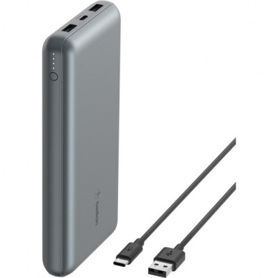 Батарея універсальна Belkin 10000mAh 15W 2xUSB-A, USB-C Gray (BPB011BTGY)