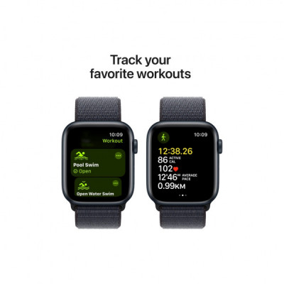 Смарт-годинник Apple Watch SE 2024 GPS 40mm Midnight Aluminium Case with Ink Sport Loop (MXEA3QH/A)