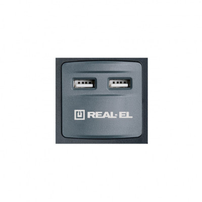 Мережевий фільтр живлення REAL-EL RS-8F USB CHARGE 3m, black (EL122300004)