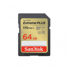Карта пам'яті SanDisk 64GB SD class 10 UHS-I Extreme PLUS (SDSDXW2-064G-GNCIN)