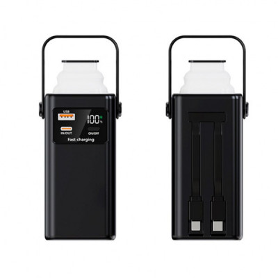 Батарея універсальна TheGeneral 20000mah Glim, 22.5W Fast Charge PD Lamp Black (40012919-01)