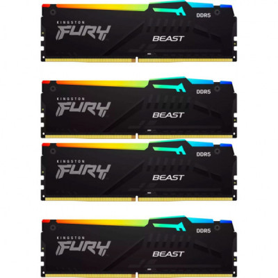 Модуль пам'яті для комп'ютера DDR5 128GB (4x32GB) 5600 MHz Beast RGB XMP Kingston Fury (ex.HyperX) (KF556C40BBAK4-128)