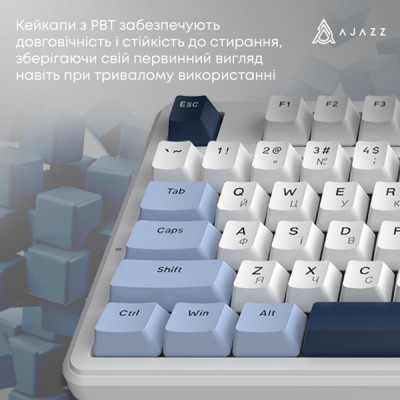 Клавіатура Ajazz AK870 V2 Flying Fish Switch USB UA White/Blue (AK870-V2-FF-BWB) Клавіатура Ajazz AK870 V2 Flying Fish Switch USB UA White/Blue (AK870-V2-FF-BWB)