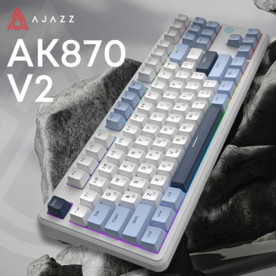 Клавіатура Ajazz AK870 V2 Flying Fish Switch USB UA White/Blue (AK870-V2-FF-BWB) Клавіатура Ajazz AK870 V2 Flying Fish Switch USB UA White/Blue (AK870-V2-FF-BWB)