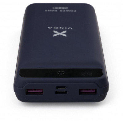 Батарея універсальна Vinga 20000 mAh QC3.0 Display soft touch purple (VPB2QLSP)