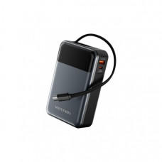 Батарея універсальна Vention 20000mAh 65W 3A PD, QC/3.0, USB-A, Type-C OUT, with Built-in USB-C Cable, LED Display (FHYB0)