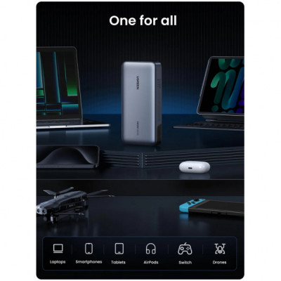 Батарея універсальна Ugreen 25000 mAh 145W Fast Charging Space Gray (U_90597A)