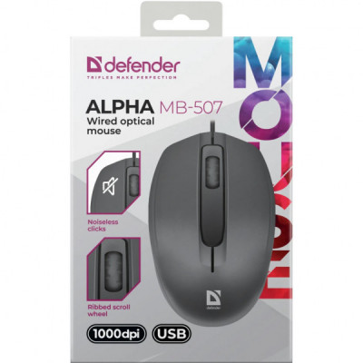 Мишка Defender Alpha MB-507 USB Black (52507) Мишка Defender Alpha MB-507 USB Black (52507)