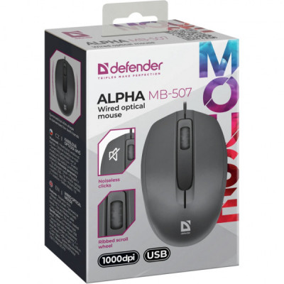 Мишка Defender Alpha MB-507 USB Black (52507) Мишка Defender Alpha MB-507 USB Black (52507)