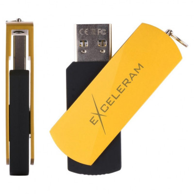 USB флеш накопичувач eXceleram 64GB P2 Series Yellow2/Black USB 2.0 (EXP2U2Y2B64)