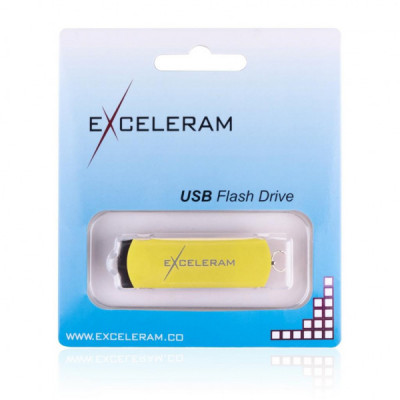 USB флеш накопичувач eXceleram 64GB P2 Series Yellow2/Black USB 2.0 (EXP2U2Y2B64)