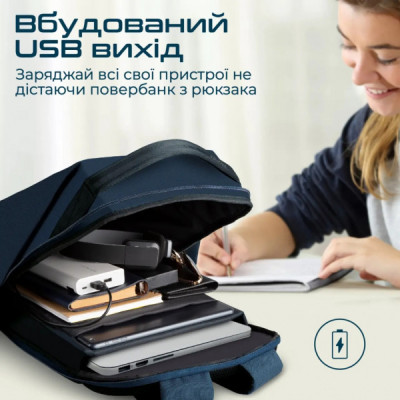 Рюкзак для ноутбука Promate 15.6" EcoPack-BP Blue (ecopack-bp.blue)