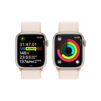 Смарт-годинник Apple Watch Series 9 GPS 41mm Starlight Aluminium Case with Starlight Sport Loop (MR8V3QP/A)