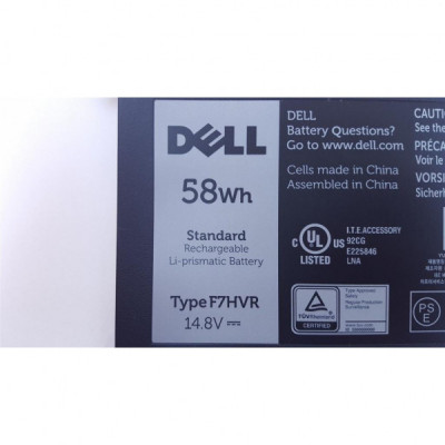Акумулятор до ноутбука Dell Inspiron 15-7537 F7HVR, 58Wh (3800mAh), 4cell, 14.8V, Li-ion (A47207)