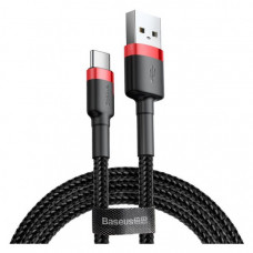 Дата кабель USB 2.0 AM to Type-C 3.0m 3A red-black Baseus (CATKLF-U91)
