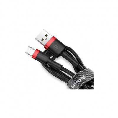 Дата кабель USB 2.0 AM to Type-C 3.0m 3A red-black Baseus (CATKLF-U91)