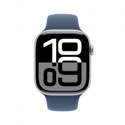 Смарт-годинник Apple Watch Series 10 GPS + Cellular 42mm Silver Aluminium Case with Denim Sport Band - S/M (MWX33QH/A)