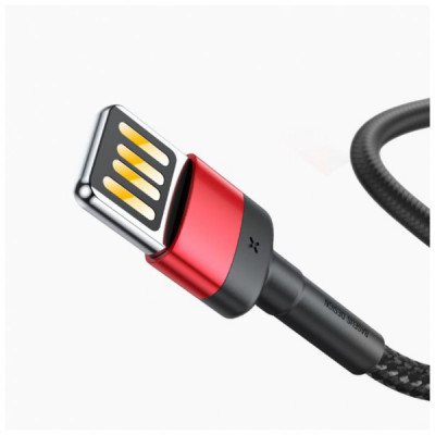 Дата кабель USB 2.0 AM to Lightning 1.0m Cafule Special Edition 2.4A Black-Red Baseus (CALKLF-G91)