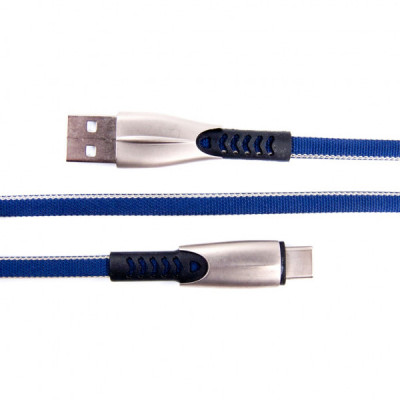 Дата кабель USB 2.0 AM to Type-C 0.25m blue Dengos (PLS-TC-SHRT-PLSK-BLUE)