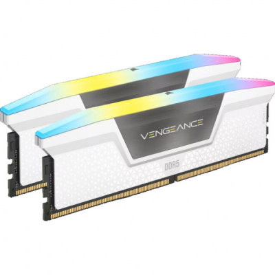 Модуль пам'яті для комп'ютера DDR5 32GB (2x16GB) 6400 MHz Vengeance RGB White Corsair (CMH32GX5M2B6400C36W)