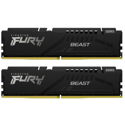 Модуль пам'яті для комп'ютера DDR5 64GB (2x32GB) 5600 MHz Beast Black Kingston Fury (ex.HyperX) (KF556C36BBEK2-64)