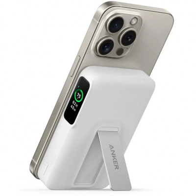 Батарея універсальна Anker MagGo 10000mAh, Qi2/15W, PD, 27W, USB-C, white (A1654G21)