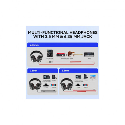 Навушники OneOdio Pro 50 3,5мм/6,35мм Black (Pro 50 Black)