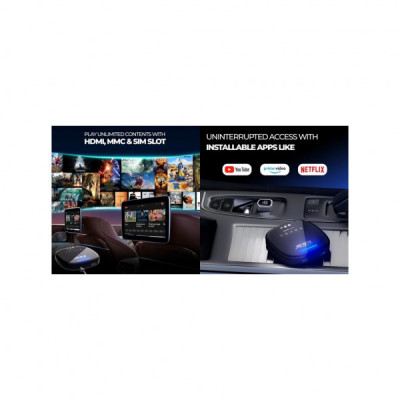 FM модулятор HiSmart CarPlay Android AI, 4G LTE, 8 ГБ + 128 ГБ (BS330409)
