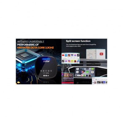 FM модулятор HiSmart CarPlay Android AI, 4G LTE, 8 ГБ + 128 ГБ (BS330409)
