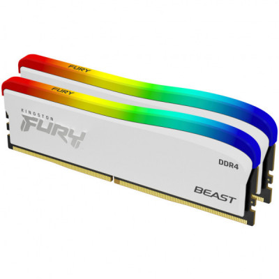 Модуль пам'яті для комп'ютера DDR4 32GB (2x16GB) 3600 MHz Beast White RGB SE Kingston Fury (ex.HyperX) (KF436C18BWAK2/32)