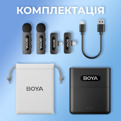 Мікрофон Boya BY-V3 combo Type-C/Lightning Black (BY-V3 Combo) Мікрофон Boya BY-V3 combo Type-C/Lightning Black (BY-V3 Combo)