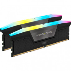 Модуль пам'яті для комп'ютера DDR5 32GB (2x16GB) 6400 MHz Vengeance RGB Black Corsair (CMH32GX5M2B6400C32)