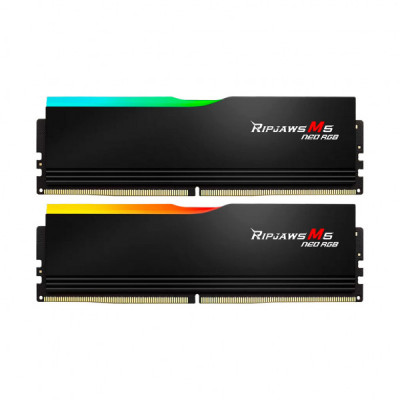 Модуль пам'яті для комп'ютера DDR5 64GB (2x32GB) 6000 MHz Ripjaws M5 Neo RGB Matte Black G.Skill (F5-6000J3238G32GX2-RM5NRK)