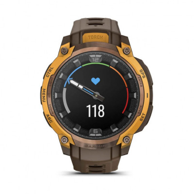 Смарт-годинник Garmin Instinct Crossover AMOLED, BronzeSunburst/Cocoa, GPS смарт-годинник (010-03398-01)